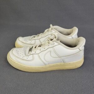 Nike Air Force 1 Low White Leather Shoes Youth 4.5Y Women 6 Sneakers 314192-117
